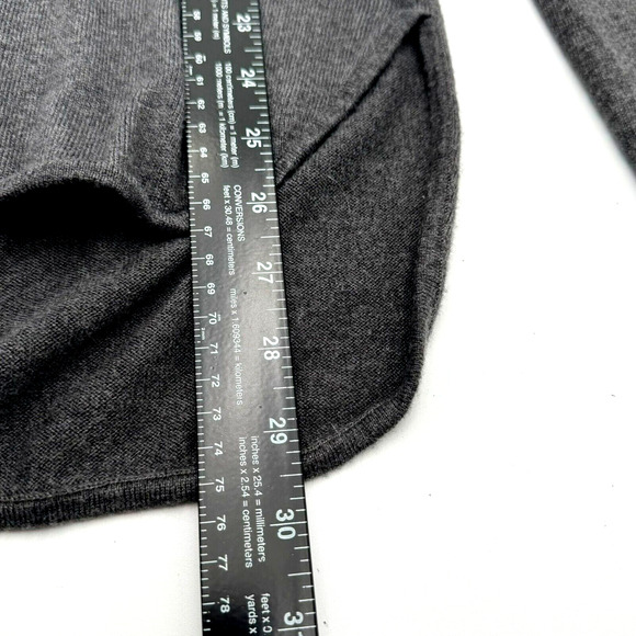 ANN TAYLOR Women Small Grey Sweater Long Sleeve Tunic White Love Birds Wool Soft - Picture 9 of 10